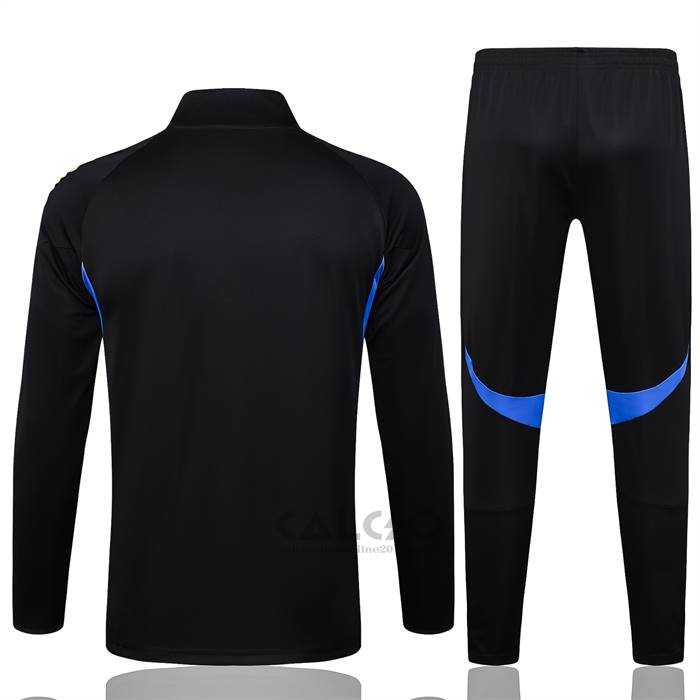 Tuta da Track di Giacca Manchester United Bambino 2025-2026 Nero Giallo